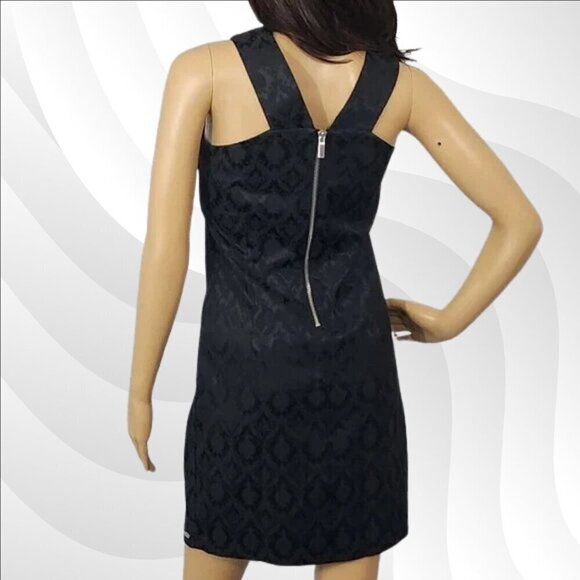 2/$50 Guess Brea Brocade Black Sleeveless Mini Dress Size M | Elegant & Chic - Picture 4 of 8